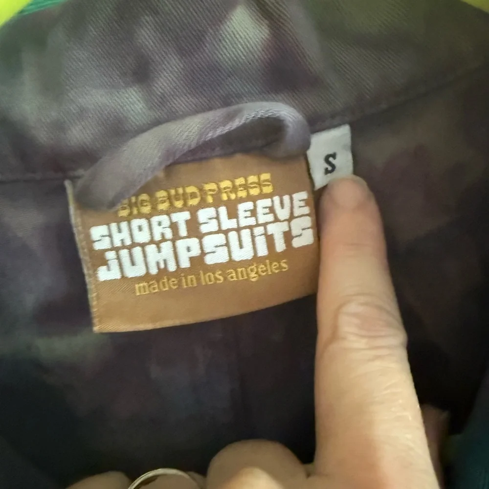 Big Bud Press Ice Dyed Short Sleeve Jumpsuit size S - Picture 5 of 6